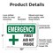 Signmission First Aid Kit Inside With Symbol, 10 in W x Rectangle, Plastic OS-2PACK-EM-P-710-L-10372 - alternate 3